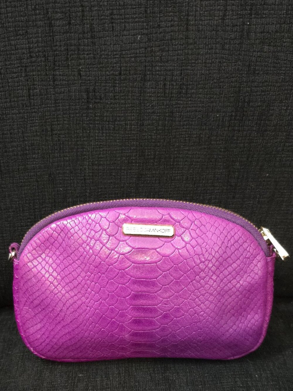 Rebecca Minkoff Purple Leather Double Pouch Clutch